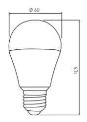Lampă LED decorativă Lumiere rotundă, soclu E27, alb neutru 3000K, alb strălucitor, 60mm, 12W.