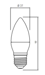 Lampa LED ovală Decor Lumiere E27, alb rece 4000K Alb strălucitor 37mm