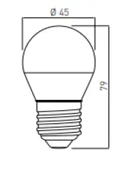 Corpul de iluminat Lumiere cu led rotund, soclu E27, culoare alb rece 4000K, alb strălucitor, diametru 45mm.