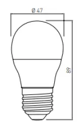 Lampă LED rotundă Decor Lumiere E27 alb neutru 3000K alb strălucitor 47mm