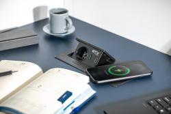 Tomada para móveis AVARO PLUS, 1xSHUKO, USB A+C, carregador indutivo de 5 W, cabo de 1,5 m, branco