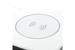 Furniture socket AVARO PLUS, 1xSHUKO, USB A+C, inductive charging device 5 W, cable 1.5 m, white