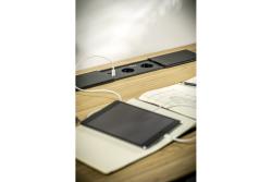 Pritrdilna vtičnica za pohištvo PRESTINO, 2xSHUKO, USB A+C, HDMI, kabel RJ45 dolžine 1,5 m, aluminij