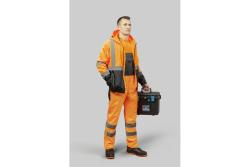 VOLME Hi visibility rain bib trousers orange M (50)