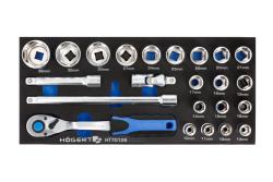 Sockets set with ratchet handle