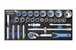 Sockets set with ratchet handle
