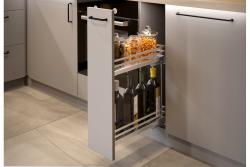 Side cargo basket MovixPro, 2 shelves, for 200mm cabinet, without slides, chrome