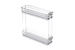 MovixPro side cargo basket, 2 shelves, for cabinet 200mm, without guides, chrome,white mat