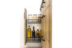 Side cargo basket MovixPro, 2 shelves, for 200mm cabinet, without slides, anthracite RAL 7024