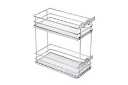 MovixPro side cargo basket, 2 shelves, for cabinet 500 mm, without guides, chrome, mat white