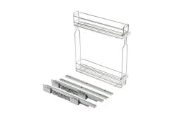 Side cargo basket, tandem type slide mounting, 2 shelves, cabinet 150 mm, without guides, galvanizing