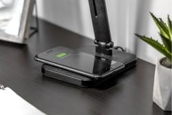 LED table lamp IZUKA, 6 W, 400 lm, CCT, inductive charging, USB charging, black