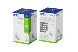 LED rechargeable table lamp RINGO, 4 W, 200 lm, 5 V, CCT, 1200mAh, dimmable, white