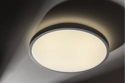 LED luminaire ATOLL, 32 W, 2560 lm, 4000K, AC180-250V, PF>0.9, IP54, Ø400 mm, silver