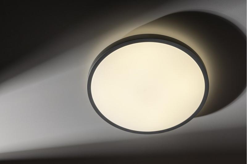 LED-armatuur ATOLL, 32 W, 2560 lm, 4000 K, AC 180–250 V, PF > 0,9, IP54, Ø 400 mm, zilver