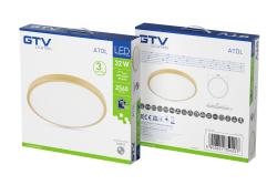 LED luminaire ATOLL, 32 W, 2560 lm, 4000K, AC180-250V, PF>0.9, IP54, Ø400 mm, gold