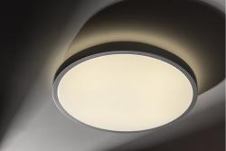 LED luminaire ATOLL, 32 W, 2560 lm, 3000K, AC180-250V, PF>0.9, IP54, Ø400 mm, silver