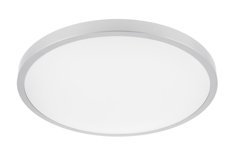 LED-armatuur ATOLL, 32 W, 2560 lm, 3000 K, AC 180–250 V, PF > 0,9, IP54, Ø 400 mm, zilver