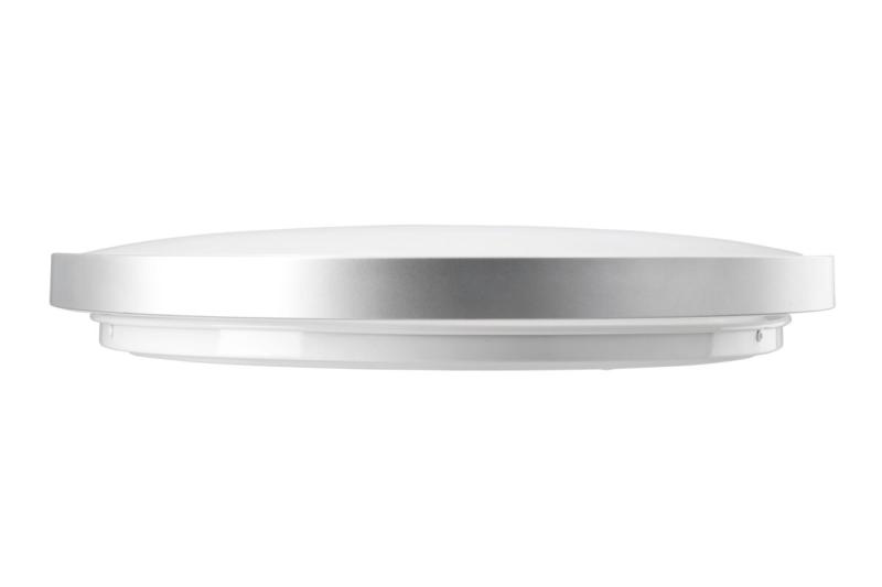 LED-armatuur ATOLL, 32 W, 2560 lm, 3000 K, AC 180–250 V, PF > 0,9, IP54, Ø 400 mm, zilver