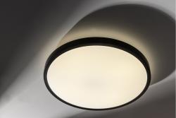 LED luminaire ATOLL, 32 W, 2560 lm, 3000K, AC180-250V, PF>0.9, IP54, Ø400 mm, black