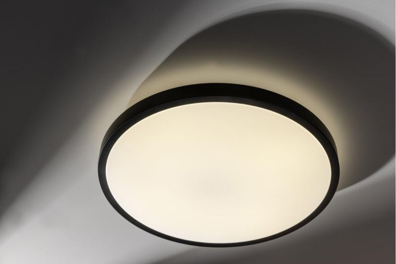 LED-armatuur ATOLL, 32 W, 2560 lm, 3000 K, AC 180–250 V, PF > 0,9, IP54, Ø 400 mm, zwart