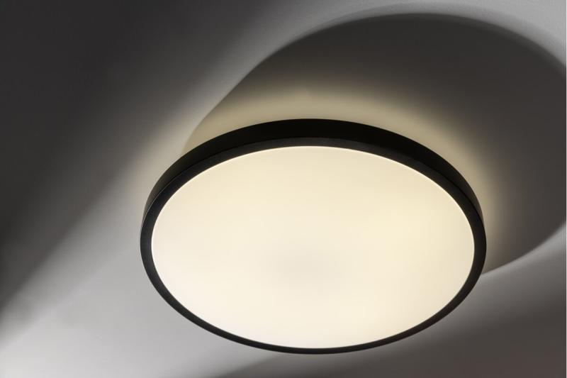 LED-armatuur ATOLL, 32 W, 2560 lm, 3000 K, AC 180–250 V, PF > 0,9, IP54, Ø 400 mm, zwart