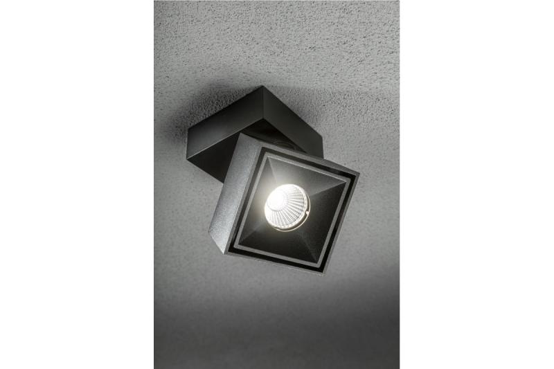 LED-armatuur BIANCO, 8 W, 680 lm, 4000 K, IP20, vierkant, zwart