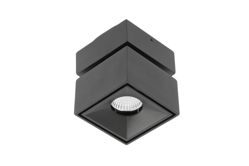 LED-armatuur BIANCO CCT, 8 W, 680 lm, Ra≥80, IP20, 36°, 2700/3300/4000 K, vierkant, zwart