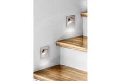LED luminaire ESCADA, 0.8 W, 70 lm, 4000K, 12V, square, stainless steel