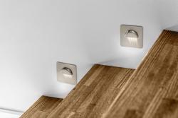 LED luminaire ESCADA, 0.8 W, 70 lm, 4000K, 12V, square, stainless steel