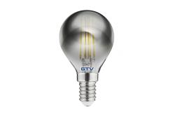 LED Bulb E14, G45, 4 W, 300 lm, 2700K, AC220-240V, 360°, FILAMENT gray