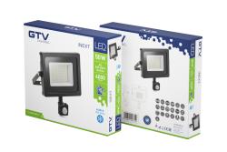 LED floodlight with motion sensor iNEXT, 50 W, 4000 lm, 6400K, AC220-240V, IP65, 120°, black