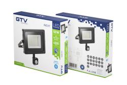 LED floodlight with motion sensor iNEXT, 50 W, 4000 lm, 6400K, AC220-240V, IP65, 120°, black