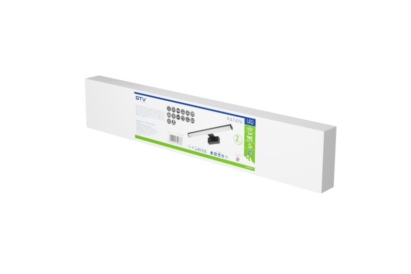 LED-armatuur KATANI, 12 W, 4000 K, IP44, RA >80, 960 lm, 60 cm, zwart