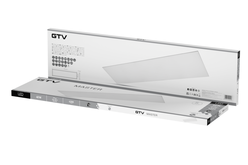 LED-paneel MASTER, 40 W, 4200 lm, 4000 K, AC 220-240 V, PF > 0,9, RA > 80, 30 x 120 cm, IP54