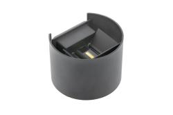 LED wall luminaire MISSOURI-O, 7 W, 540 lm, 4000K, IP54, round, gray