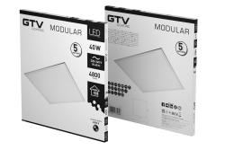 MODULAR LED light fixture, 40W, 4800lm, 4000K, AC220-240V, IP54, 60x60cm, backplate