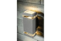 Facade luminaire bidirectional NESSA, 2*GU10, max. 2*50 W, IP54, square, gray