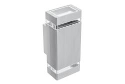 Facade luminaire bidirectional NESSA, 2*GU10, max. 2*50 W, IP54, square, gray