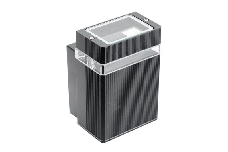 NESSA eenrichtingsgevelarmatuur, GU10, max. 50 W, IP54, vierkant, zwart