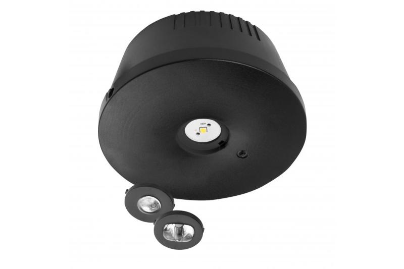 LED-noodverlichting OGLA, 3 W, 200 lm, 6400 K, AC 220-240 V, IP20, 3 uur, enkelvoudige modus, TEST-knop, zwart