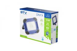LED floodlight with rechargeable battery ONYX, 10 W, 800 lm, 6400K, USB 5V/1A, RA>80, IP54, 120°, blue