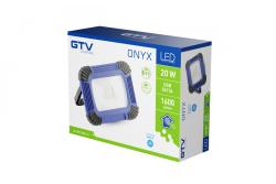 LED floodlight with rechargeable battery ONYX, 20 W, 1600 lm, 6400K, USB 5V/1A, RA>80, IP54, 120°, blue