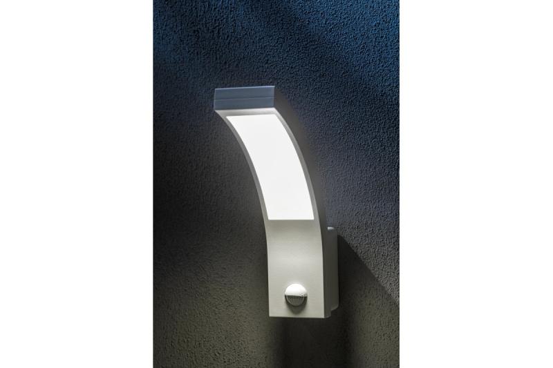 LED-gevelarmatuur PARIS met bewegingssensor, 10 W, 900 lm, 4000 K, IP54, wit
