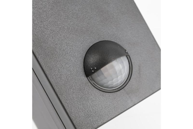 LED-gevelarmatuur PARIS met bewegingssensor, 10 W, 900 lm, 4000 K, IP54, grijs