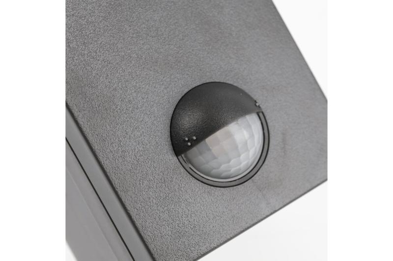 LED-gevelarmatuur PARIS met bewegingssensor, 10 W, 900 lm, 4000 K, IP54, grijs