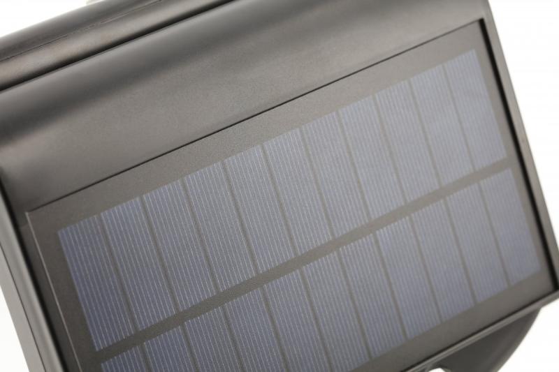 LED-gevelarmatuur op zonne-energie RAMOS, bewegings-/schemersensor, 300 lm, 3,7 V, 1800 mAh, IP44, 6400 K, zwart