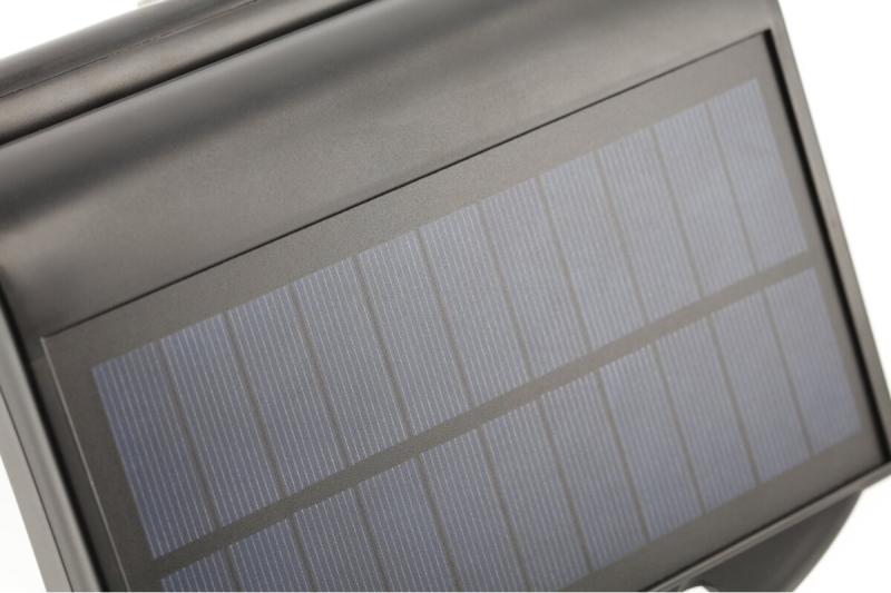 LED-gevelarmatuur op zonne-energie RAMOS, bewegings-/schemersensor, 300 lm, 3,7 V, 1800 mAh, IP44, 6400 K, zwart