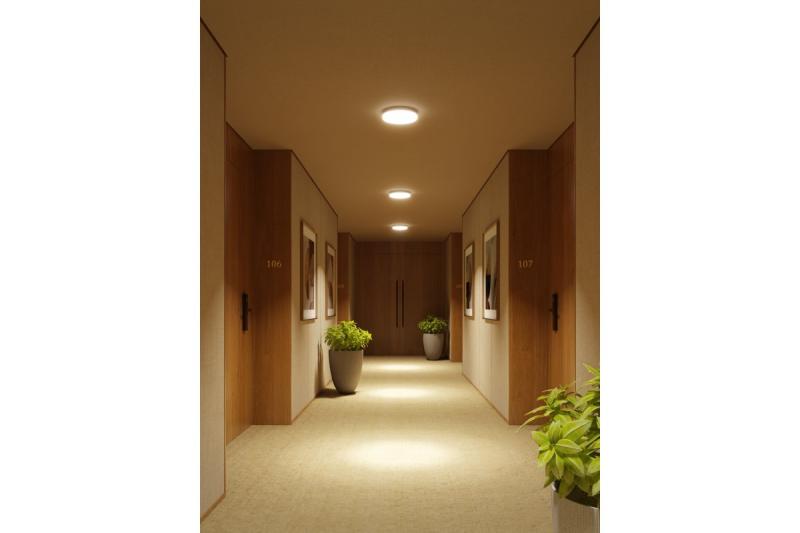 LED-armatuur SATURN met magnetron bewegingssensor, 24 W, 1600 lm, 4000K, AC220-240V, PF>0.5, Ra>80, IP44, 120°