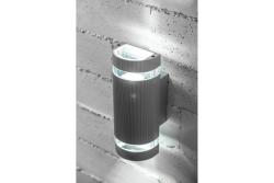 Facade luminaire bidirectional SILVA, 2*GU10, max. 2*50 W, IP54, gray